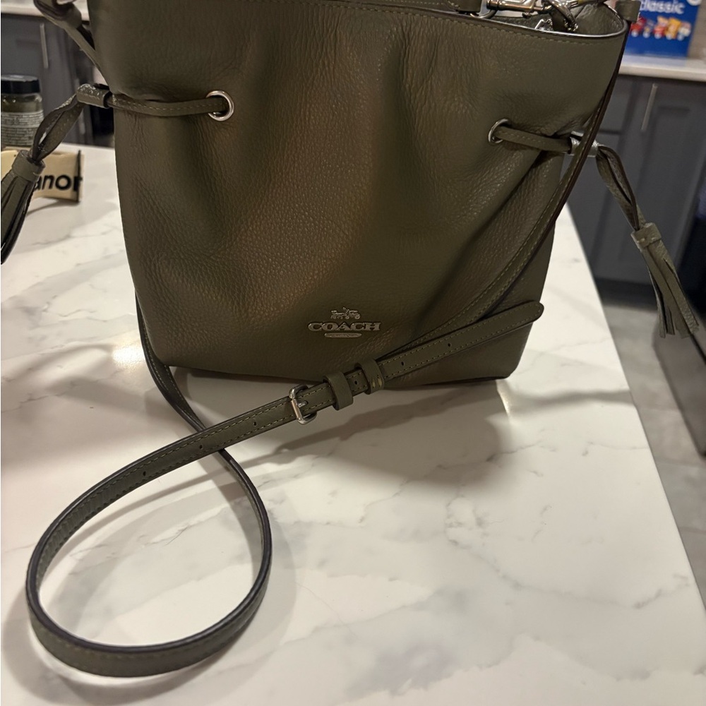 Coach Dark Green Leather Crossbody Bag